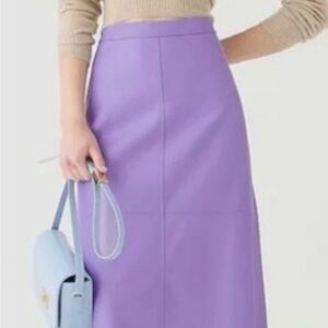 J crew lavender vegan leather skirt